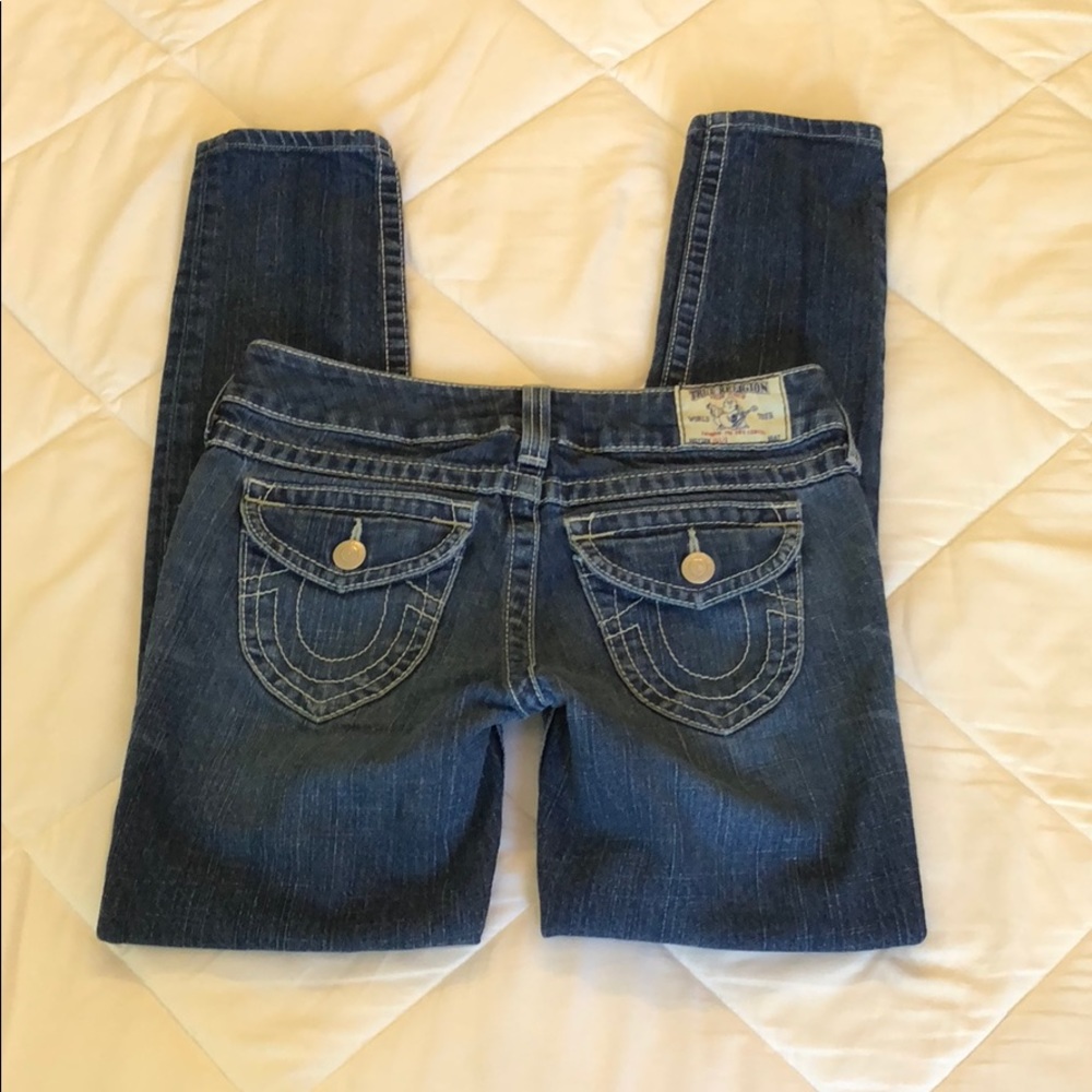 True Religion Women’s Low Rise Straight Leg Jeans
